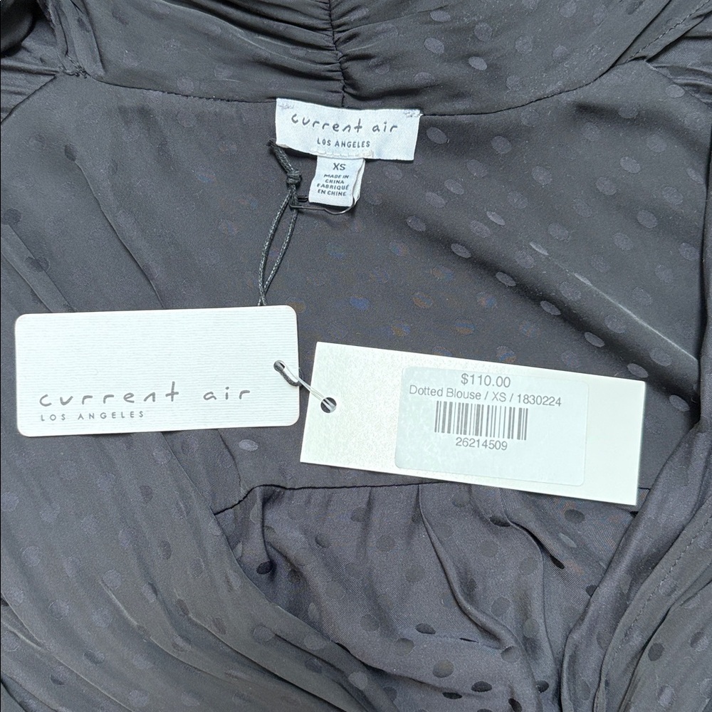 Current Air Black Tie-Front Sheer Blouse - Picture 9 of 11